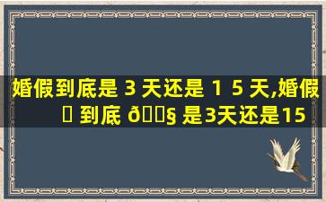 婚假到底是３天还是１５天,婚假 ☘ 到底 🐧 是3天还是15天呢